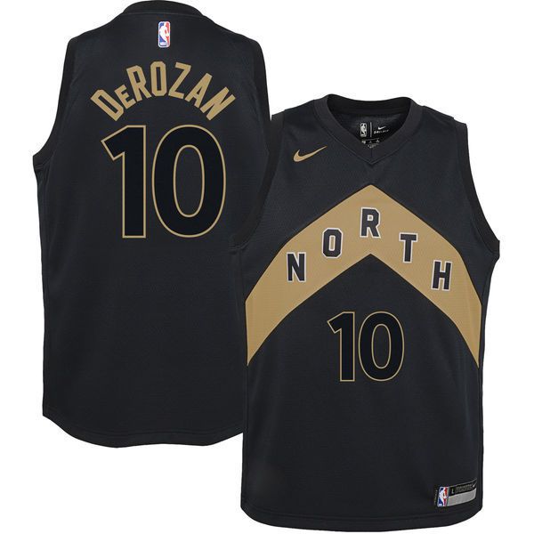 Men Toronto Raptors 10 Derozan Black City Edition Nike NBA Jerseys